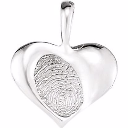 85835:102:P 14kt White 15.7x13mm Small Heartprint Pendant