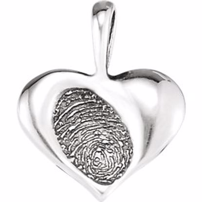 85835:103:P Sterling Silver 15.7x13mm Small Heartprint Pendant