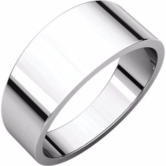 FT6:2003:P Sterling Silver 8mm Flat Tapered Band