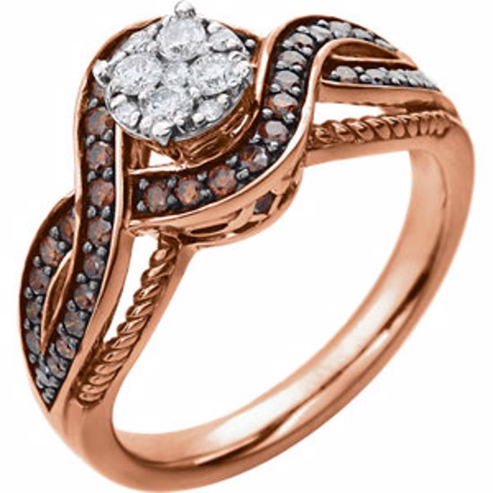 651299:100:P 14kt Rose 5/8 CTW Diamond Engagement Ring 