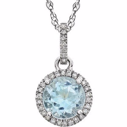 651301:70004:P 14kt White Sky Blue Topaz & 1/10 CTW Diamond 18" Necklace