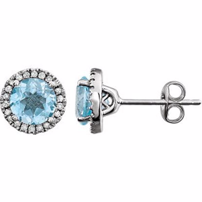 651302:70004:P 14kt White Sky Blue Topaz & 1/8 CTW Diamond Earrings