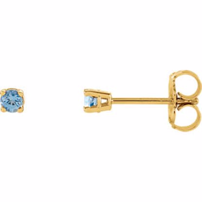 1874:70026:P 14kt Yellow 2.5mm Round Aquamarine Earrings