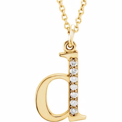 85803:60010:P 14kt Yellow .04 CTW Diamond Lowercase Letter "d" Initial 16" Necklace