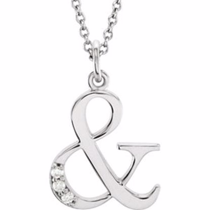 85803:60075:P 14kt White .03 CTW Diamond Letter "&" Initial 16" Necklace