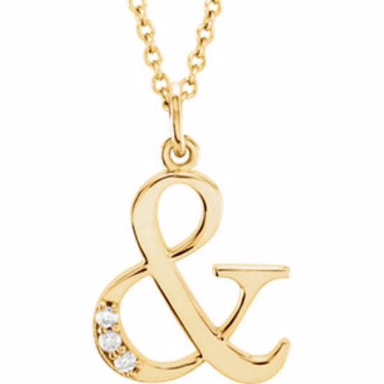 85803:60076:P 14kt Yellow .03 CTW Diamond Letter "&" Initial 16" Necklace