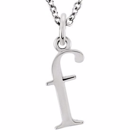 85780:70016:P 14kt White "f" Lowercase Initial 16" Necklace