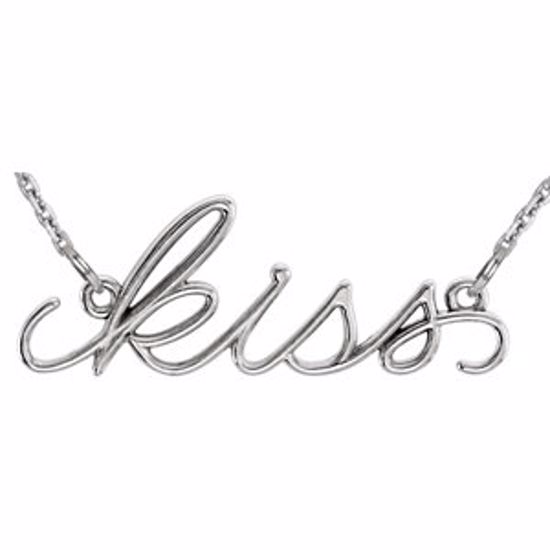 85797:70001:P 14kt White "Kiss" NecK Trim 16.35" Necklace