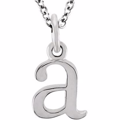 85780:70001:P 14kt White "a" Lowercase Initial 16" Necklace