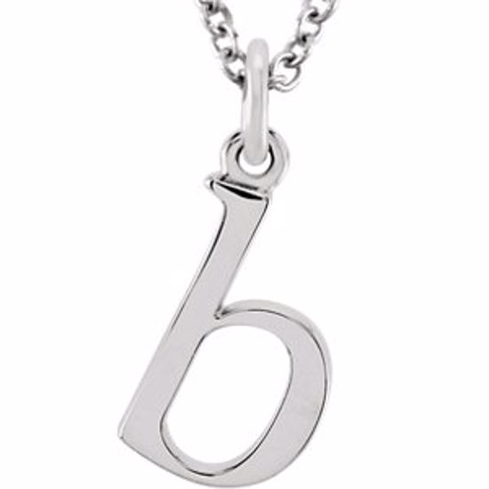 85780:70004:P 14kt White "b" Lowercase Initial 16" Necklace