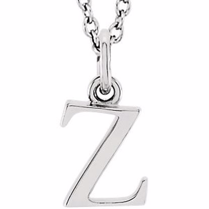 85780:70076:P 14kt White "z" Lowercase Initial 16" Necklace