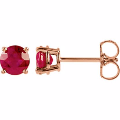 1874:70070:P 14kt Rose Ruby Earrings