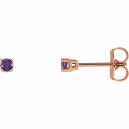 1874:70049:P 14kt Rose 2.5mm Round Amethyst Earrings