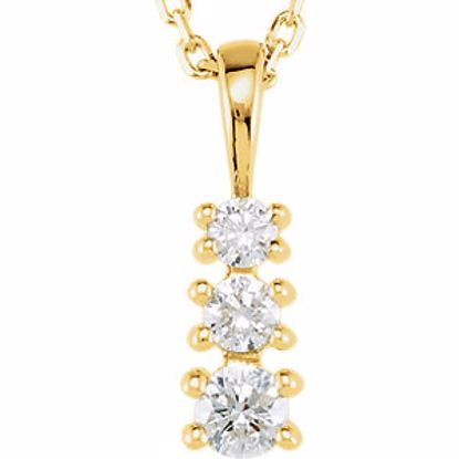 21624:60001:P 14kt Yellow 1/6 CTW Diamond 3-Stone 18" Necklace