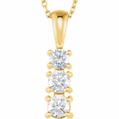 21624:60005:P 14kt Yellow 1/2 CTW Diamond 3-Stone 18" Necklace