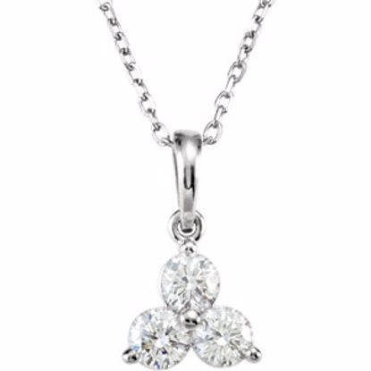 651342:60002:P 14kt White 1/2 CTW Diamond Three-Stone Necklace