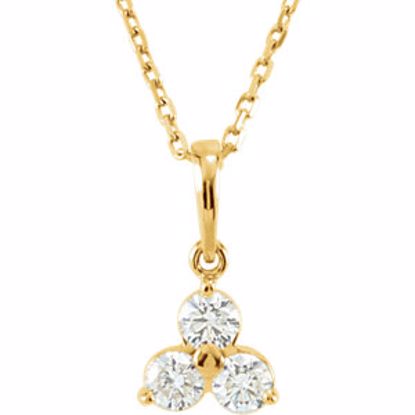 651342:60003:P 14kt Yellow 1/2 CTW Diamond Three-Stone Necklace