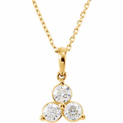 651342:60005:P 14kt Yellow 5/8 CTW Three-Stone Diamond Necklace