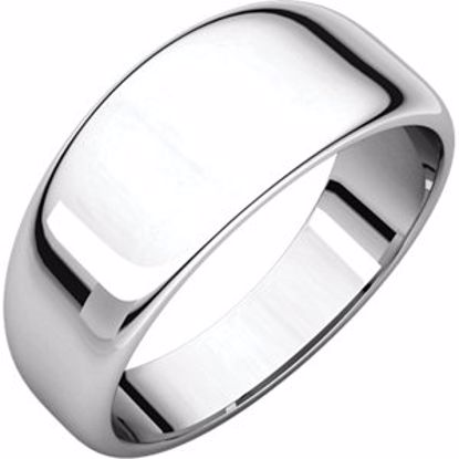 HRT7.5:165589:P Sterling Silver 8mm Half Round Tapered Band