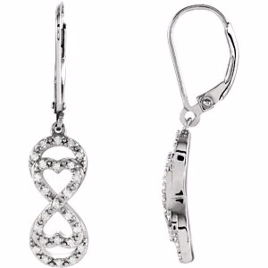 651353:100:P Sterling Silver 1/5 CTW Diamond Lever Back Earrings