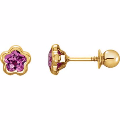 651367:109:P 14kt Yellow October CZ Birthstone Earrings with Screw Backs