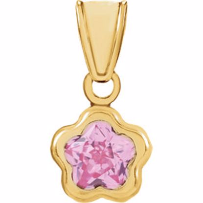 651368:109:P 14kt Yellow October CZ Birthstone Pendant