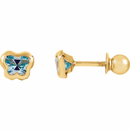 651369:111:P 14kt Yellow December CZ Birthstone Earrings with Screw Backs