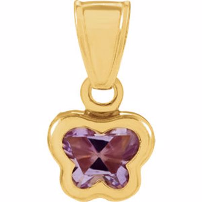 651370:101:P 14kt Yellow February CZ Birthstone Pendant