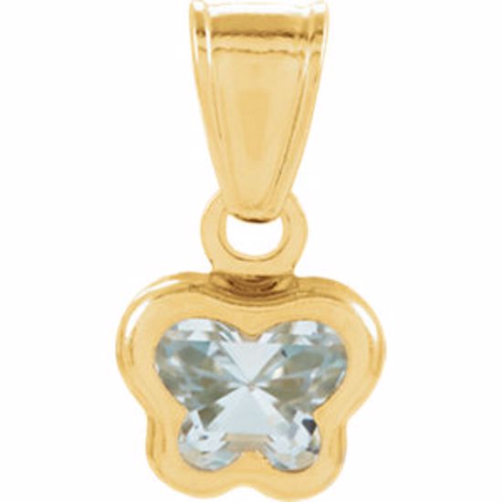 651370:102:P 14kt Yellow March CZ Birthstone Pendant