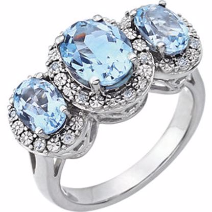 651371:70001:P 14kt White Sky Blue Topaz & .04 CTW Diamond Ring