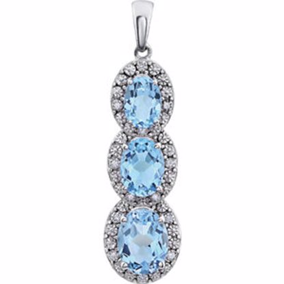 651372:70001:P 14kt White Sky Blue Topaz & .04 CTW Diamond 3-Stone Pendant