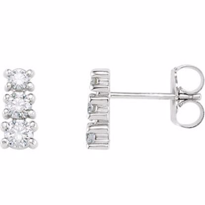 62479:60008:P 14kt White 3/8 CTW Diamond 3 Stone Earrings