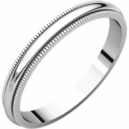 MG9.5:149760:P 10kt White 2.5mm Milgrain Band