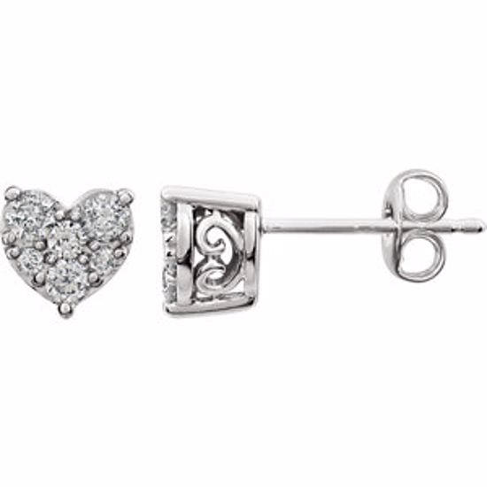 651404:60000:P 14kt White 3/8 CTW Diamond Heart Earrings