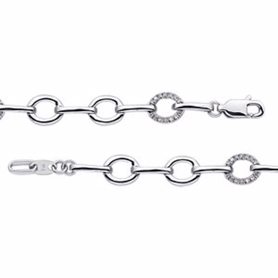 651409:60000:P 14kt White 1/6 CTW Diamond Link 7.5" Bracelet