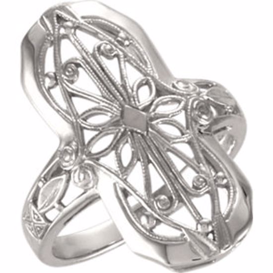 4841:22099:P Sterling Silver Filigree Ring 