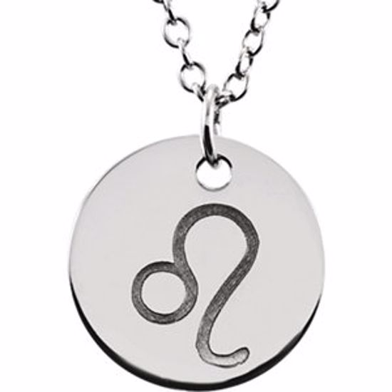 85856:1004:P 14kt White Leo Zodiac Necklace