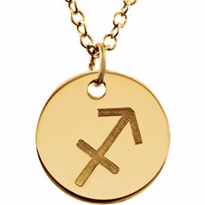 85856:1009:P 14kt Yellow Sagittarius Zodiac Necklace