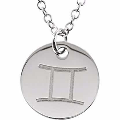 85856:1025:P 14kt White Gemini Zodiac Necklace