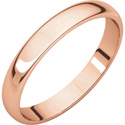 HRL6:632:P 10kt Rose 3mm Half Round Light Band