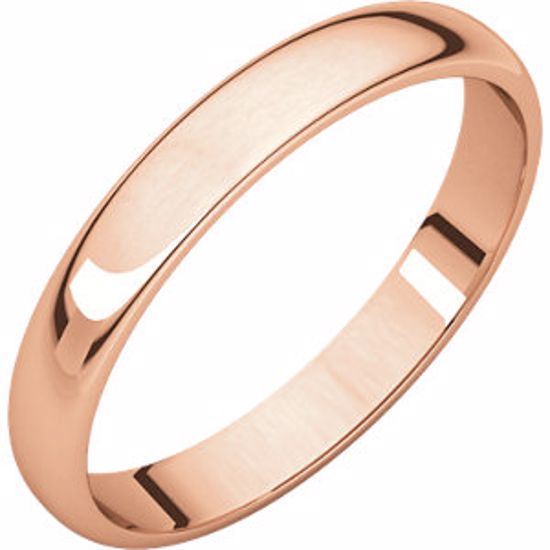 HRL6:632:P 10kt Rose 3mm Half Round Light Band