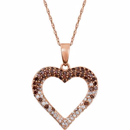 651413:60000:P 14kt Rose 1/2 CTW Diamond Heart 18" Necklace