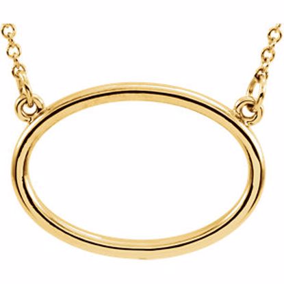 85869:100:P 14kt Yellow Horizontal Oval 16" Necklace