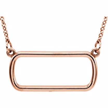 85870:102:P 14kt Rose Soft Rectangle 16" Necklace