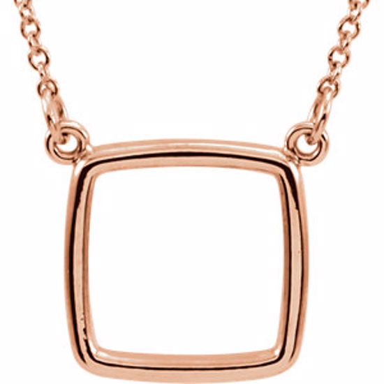 85871:102:P 14kt Rose Cushion Square 16" Necklace