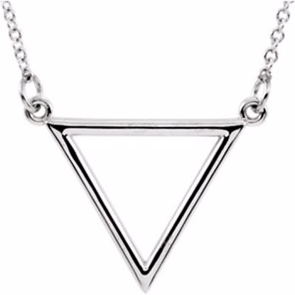 85872:101:P 14kt White 15.4x19mm Triangle 16" Necklace