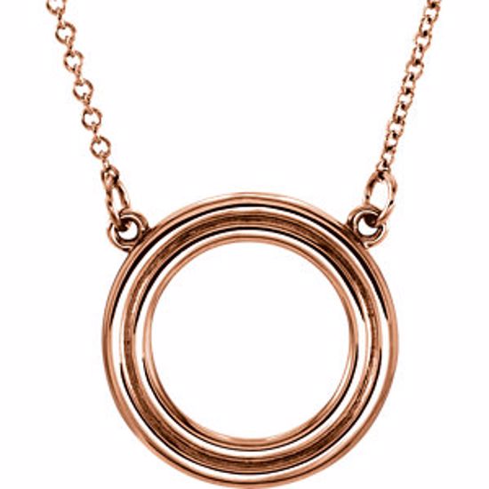 85873:102:P 14kt Rose Circle 16" Necklace