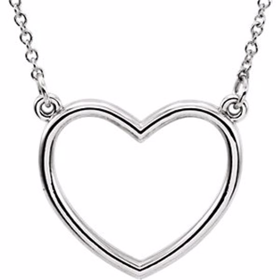 85874:101:P 14kt White 15.75x17mm Heart 16" Necklace 