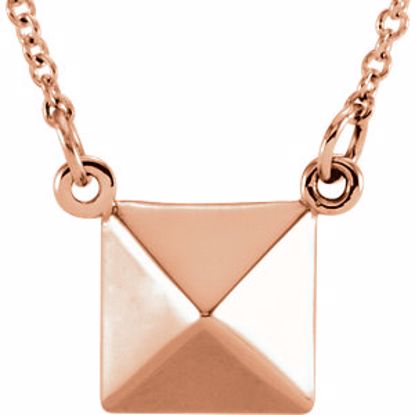 85875:102:P 14kt Rose Pyramid 16.25" Necklace