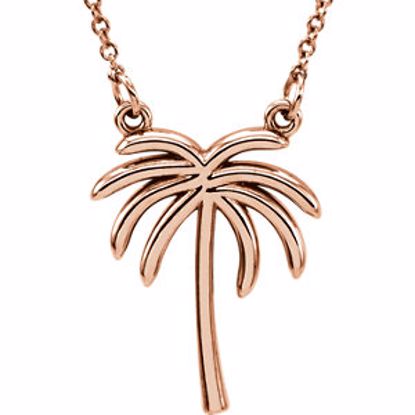 85879:102:P 14kt Rose Palm Tree 16" Necklace